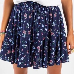 mi ami Francesca’s Blue Floral Mini Skirt